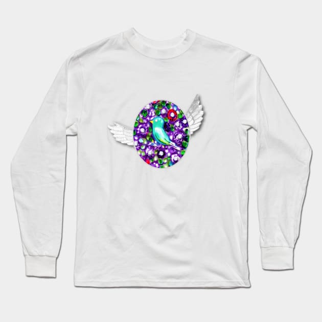 Bird and Bird Wings Long Sleeve T-Shirt by KC Morcom aka KCM Gems n Bling aka KCM Inspirations